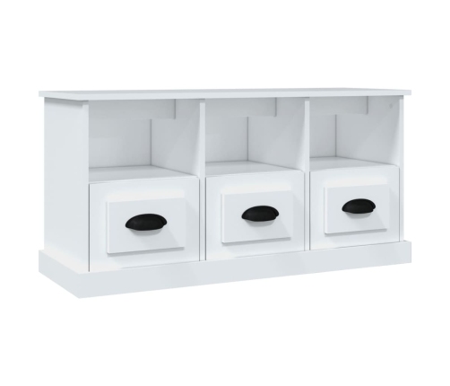 Mueble de TV madera contrachapada blanco 100x35x50 cm