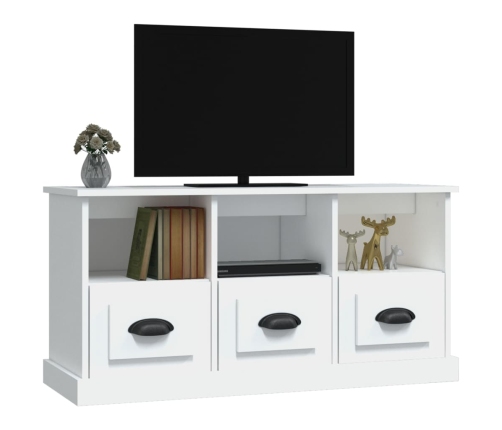 Mueble de TV madera contrachapada blanco 100x35x50 cm