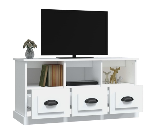 Mueble de TV madera contrachapada blanco 100x35x50 cm