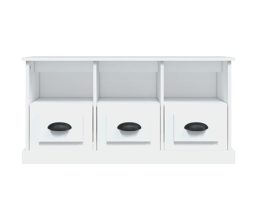 Mueble de TV madera contrachapada blanco 100x35x50 cm