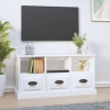 Mueble de TV madera contrachapada blanco 100x35x50 cm