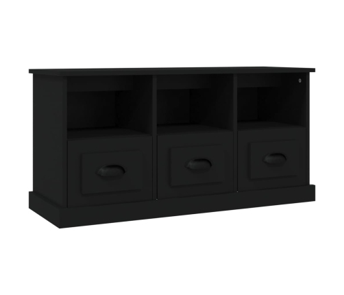 Mueble de TV madera contrachapada negro 100x35x50 cm