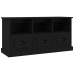 Mueble de TV madera contrachapada negro 100x35x50 cm