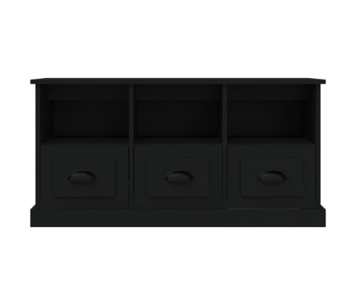 Mueble de TV madera contrachapada negro 100x35x50 cm