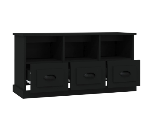 Mueble de TV madera contrachapada negro 100x35x50 cm