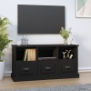 Mueble de TV madera contrachapada negro 100x35x50 cm