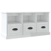 Mueble de TV madera contrachapada blanco brillo 100x35x50 cm