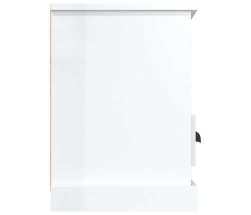 Mueble de TV madera contrachapada blanco brillo 100x35x50 cm