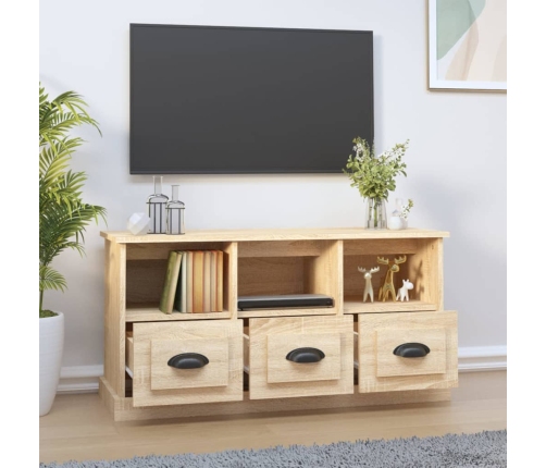 vidaXL Mueble para TV madera contrachapada roble Sonoma 100x35x50 cm