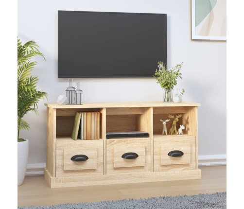 vidaXL Mueble para TV madera contrachapada roble Sonoma 100x35x50 cm