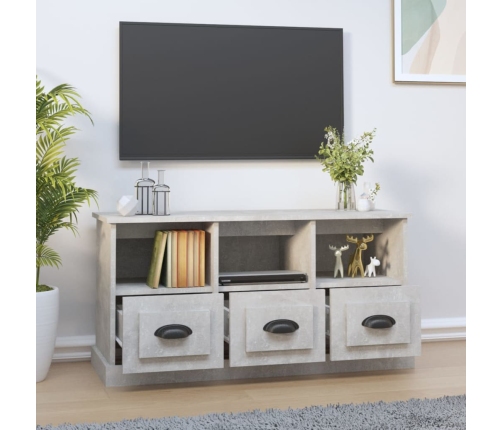 Mueble para TV madera contrachapada gris hormigón 100x35x50 cm