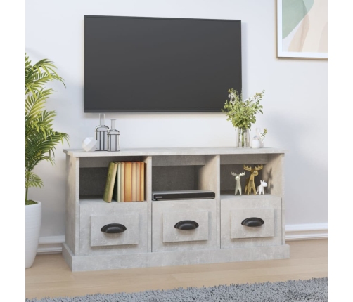 Mueble para TV madera contrachapada gris hormigón 100x35x50 cm