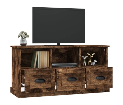 Mueble para TV madera contrachapada roble ahumado 100x35x50 cm