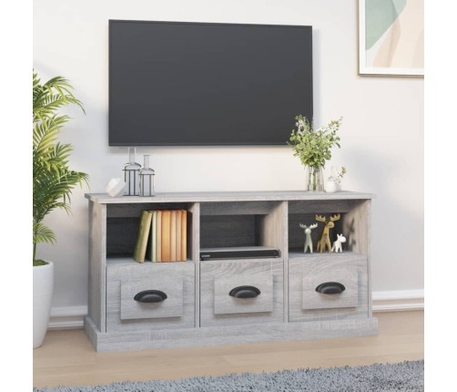 Mueble para TV madera contrachapada gris Sonoma 100x35x50 cm