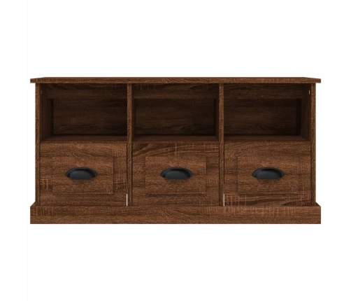 Mueble para TV madera contrachapada marrón roble 100x35x50 cm