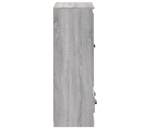 Aparador de madera contrachapada gris Sonoma 60x35,5x103,5 cm