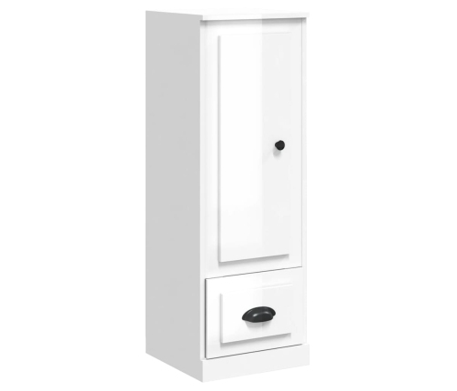 Aparador madera contrachapada blanco brillo 36x35,5x103,5 cm