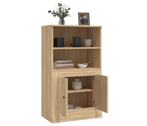 Aparador de madera contrachapada roble Sonoma 60x35,5x103,5 cm