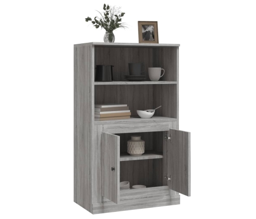 Aparador de madera contrachapada gris Sonoma 60x35,5x103,5 cm