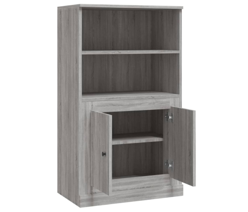 Aparador de madera contrachapada gris Sonoma 60x35,5x103,5 cm