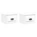 vidaXL Mesitas de noche de pared 2 uds blanco 41,5x36x28 cm