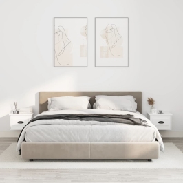 Mesitas de noche de pared 2 uds blanco 41,5x36x28 cm