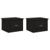 vidaXL Mesitas de noche de pared 2 uds negra 41,5x36x28 cm