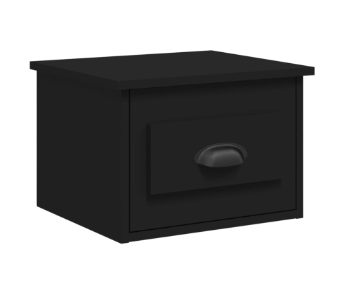 vidaXL Mesitas de noche de pared 2 uds negra 41,5x36x28 cm