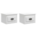 Mesitas de noche de pared 2 uds blanco brillante 41,5x36x28 cm