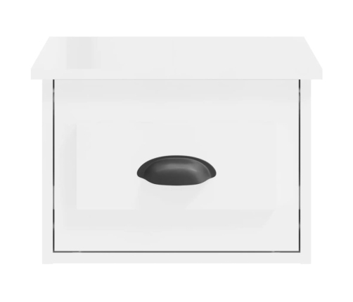 vidaXL Mesitas de noche de pared 2 uds blanco brillante 41,5x36x28 cm