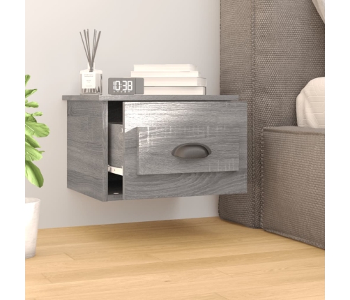 Mesitas de noche de pared 2 uds color gris Sonoma 41,5x36x28 cm