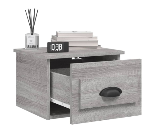 Mesitas de noche de pared 2 uds color gris Sonoma 41,5x36x28 cm