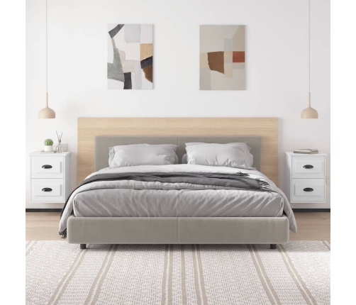 Mesitas de noche de pared 2 uds blanco 41,5x36x53 cm