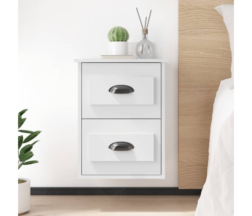 Mesitas de noche de pared 2 uds blanco 41,5x36x53 cm