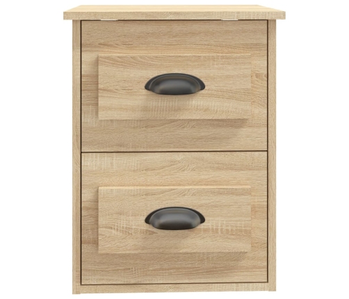 Mesita de noche de pared 2 uds color roble Sonoma 41,5x36x53 cm