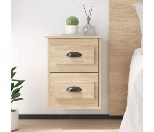 Mesita de noche de pared 2 uds color roble Sonoma 41,5x36x53 cm