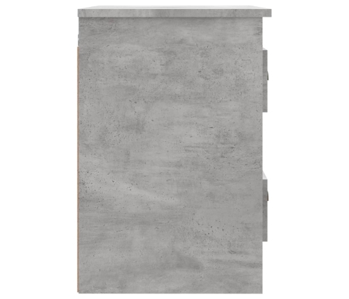 Mesita de noche de pared 2 uds gris hormigón 41,5x36x53 cm