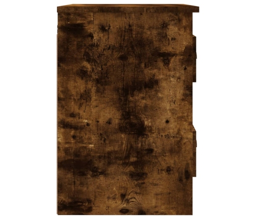 Mesita de noche de pared 2 uds color roble ahumado 41,5x36x53cm