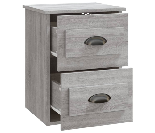 Mesita de noche de pared 2 uds gris Sonoma 41,5x36x53 cm