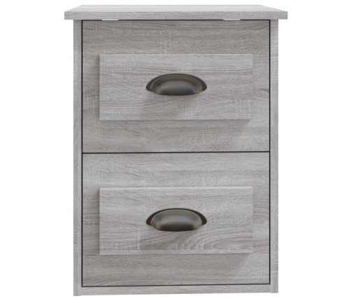 Mesita de noche de pared 2 uds gris Sonoma 41,5x36x53 cm