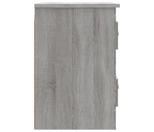 Mesita de noche de pared 2 uds gris Sonoma 41,5x36x53 cm