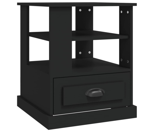 Mesa auxiliar de madera contrachapada negro 50x50x60 cm