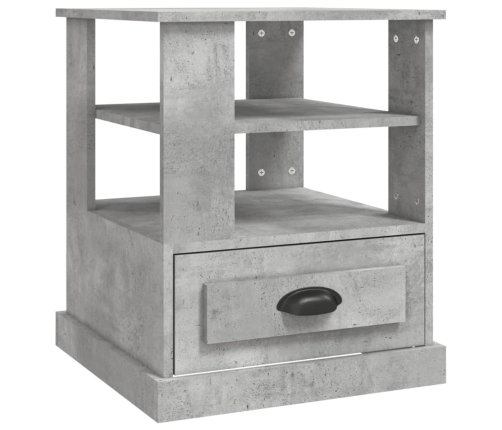 Mesa auxiliar madera contrachapada gris hormigón 50x50x60 cm