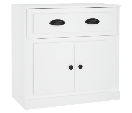 Aparador de madera contrachapada blanco 70x35,5x67,5 cm