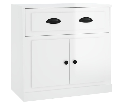 Aparador madera contrachapada blanco brillante 70x35,5x67,5 cm