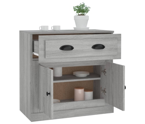 Aparador de madera contrachapada gris Sonoma 70x35,5x67,5 cm