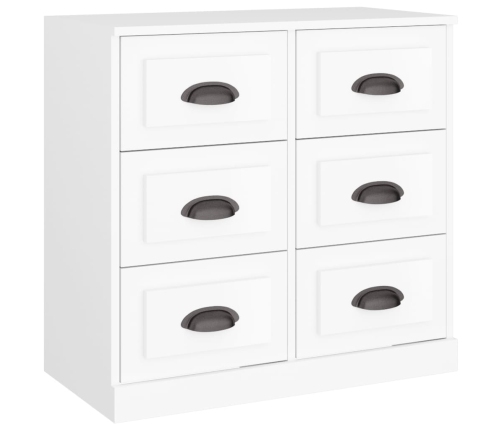 Aparador de madera contrachapada blanco 70x35,5x67,5 cm