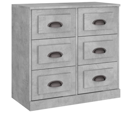 Aparador de madera contrachapada gris hormigón 70x35,5x67,5 cm