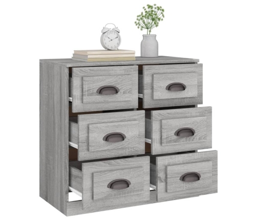 Aparador de madera contrachapada gris Sonoma 70x35,5x67,5 cm