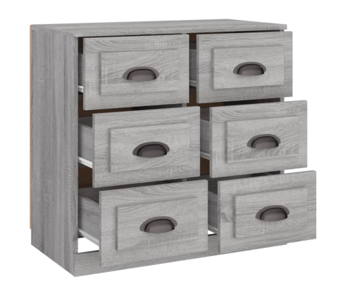 Aparador de madera contrachapada gris Sonoma 70x35,5x67,5 cm